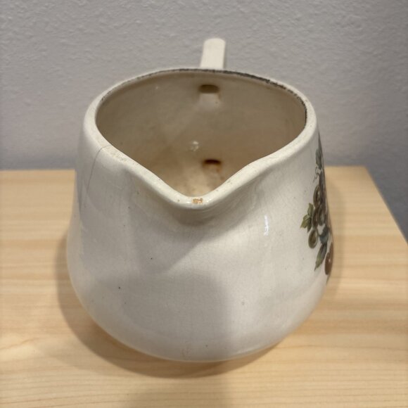 Vintage McCoy Pottery Pitcher Autumn Leaves Grape Fruit Nut Crazing Farmhouse - Picture 11 of 12